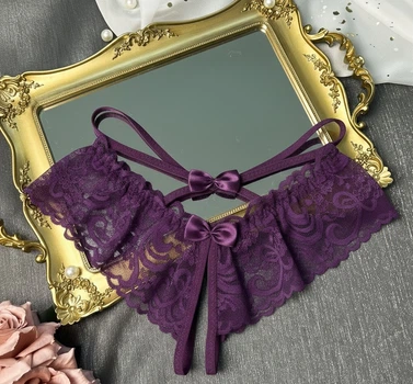 Сексуальні трусики "Вільний Доступ" здоступом еротична білизна Sexy S/M/L Фіолетовий (8078)