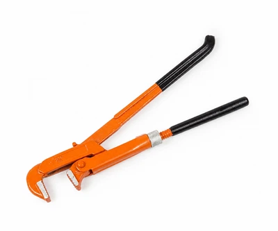 Ключ трубный Polax 90° 3/4" прорезиненные рукоятки (44-006)