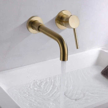 Смеситель для умывальника скрытого монтажа Epelli Muro Di Lacrime Brushed Oro, матовое золото
