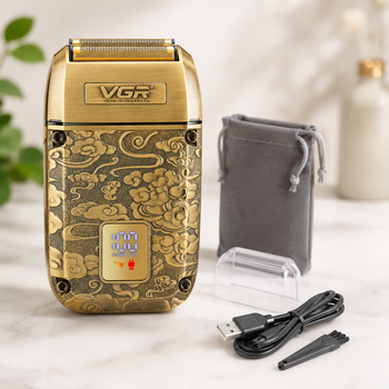 Бритва VGR V 336 Gold / Шейвер акумуляторний з потрійним лезом 8500 об/хв