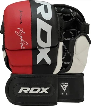 Тренувальні рукавиці для ММА RDX GRAPPLING GLOVES REX T6 PLUS розмір S, червоно-чорні