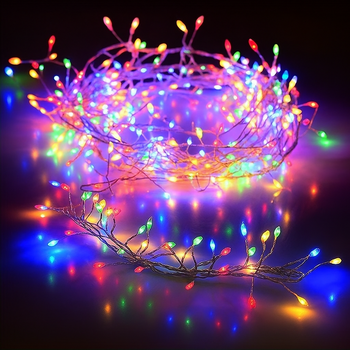 Гирлянда роса фейерверк от сети 5 м, 150 LED, Мультицветная