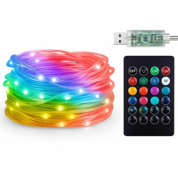 Умная светодиодная гирлянда Smart RGB 3 метра с Bluetooth управлением для интерьера многоцветная с USB питанием праздничная лента-нить