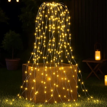 Гирлянда Конский хвост от сети, 2м, 200LED, Теплый белый