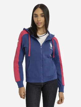 Толстовка на молнии на флисе с капюшоном женская U.S. Polo Assn 205168865 XL Синяя (1160844513)