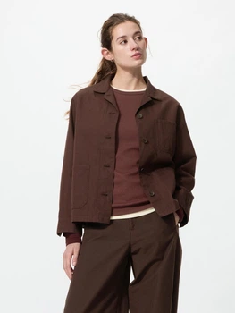 Пиджак женский Uniqlo 177212260 S Коричневый (1160897295)