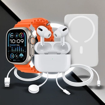Набір 3в1 Watch RM22 смарт годинник бездротові навушники Air Pro та Power Bank з зарядкою білий