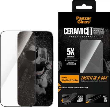 Захисне скло Panzer Glass Ceramic Screen Protector w. FASTFIT IN-A-BOX Apple iPhone 18 Pro Max/17 Pro Max Black (PG21607)