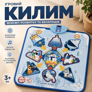 Музыкальный игровой ковер для развития и досуга детей Soli блакитний