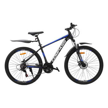 Велосипед гірський Crossbike Compass 27.5" 17" Чорний/Синій (27СTA-006193)