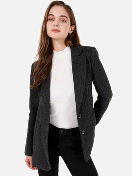 Пиджак шерстяной удлиненный женский Colin's CL1071188DGR 40 Dark Gray (8684112401102)