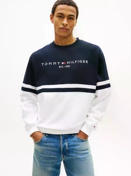 Чоловіче худі Tommy Logo Colorblock з бавовни з логотипом Tommy, розмір L (оверсайз)