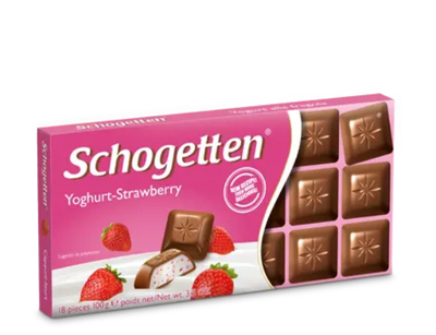 Шоколад "Schogetten Yoghurt-Strawberry" (Шогеттен полуниця з йогуртом) 100г