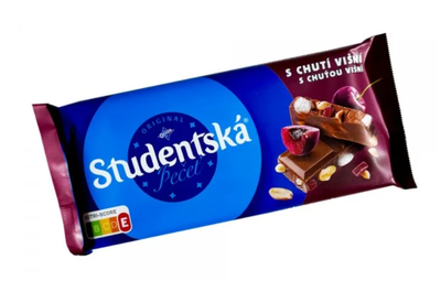 Шоколад Studentska Вишня Молочный с арахисом, вишней и желе 180 г