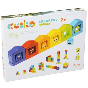 Дерев’яний конструктор Cubika Кольорові будиночки