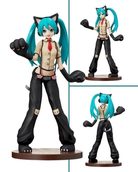 Фигурка Hatsune Miku Kitty Cat 23 см аниме коллекционная статуэтка для ценителей японской поп культуры и вокалоидов с оригинальным дизайном котика для интерьера и тематических полок фанатов серии Project DIVA детализированная модель