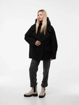 Жіноче демісезонне півпальто oversize зі знімним жилетом ALBERTO BINI MKALB201-90/3-4-10 - 40/42, Чорний