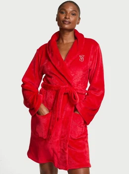 Теплий плюшевий халатик Victoria’s Secret Cozy Plush Robe XS/S Червоний