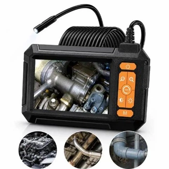 Промышленный эндоскоп P410 1080P HD 2 м с LCD-дисплеем, LED-подсветкой и защитой IP67 – инспекционная камера для авто, труб и труднодоступных мест.