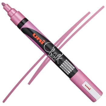 Маркер меловый Uni Chalk PWE-5M Metallic Pink (Розовый) 1,8-2,5 мм