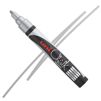 Маркер меловый Uni Chalk PWE-5M Silver (Серебряный) 1,8-2,5 мм