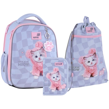 Рюкзак шкільний KITE Education SET_SP26-555S Studio Pets + (пенал, сумка для взуття) каркасний /SET_SP26-555S/