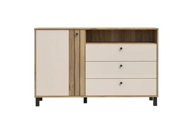 Комод лівий 1д3ш Kellis дуб маувела/молочний ламіноване ДСП 138,1x42x87 см