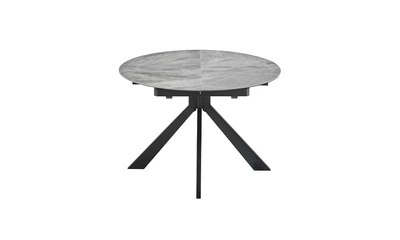 Стол обеденный раскладной Асти круглый 1100/1400х1100х750 мм керамика + МДФ серый глянец