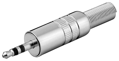Роз'єм Lucom Jack 3.5mm 3pin-конектор /M Stereo під пайку MetalHousing металік(62.09.8589)