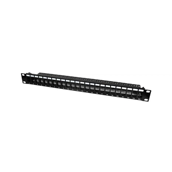 Патч-панель 24 порта Keystone NVC-P-16/24 19" 1U неэкранированная, с задним организатором кабеля (73-00147)