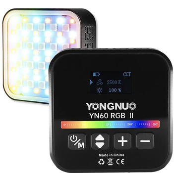 Накамерне світло Yongnuo yn60rgb ii портативна міні-світлодіодна панель для камери
