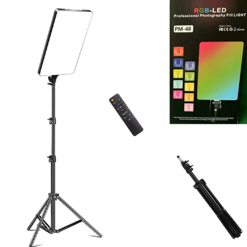 Прямокутне різнокольорове відеосвітло з пультом RGB LED PM-48 2700k-7000k