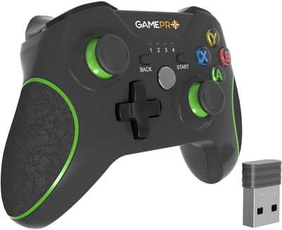 Геймпад GamePro MG650B бездротовий USB 2.4GHz 10 кнопок 2 аналогові стіки подвійна вібрація Чорний (MG650B)