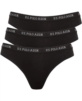 Набор трусиков-слипов женских 3шт. U.S. Polo Assn. 66119 L/40 черных (8680557465181)