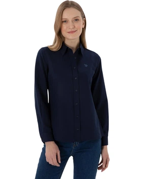 Сорочка жіноча з довгим рукавом U.S. Polo Assn. 2348137NAVY M/38 темно-синя (8683859556403)