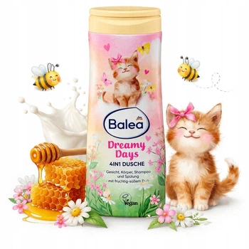 Дитячий гель - шампунь для душу Balea Dreamy days 4в1 (фруктово -солодкий аромат,пряний) для дівчаток 300 мл