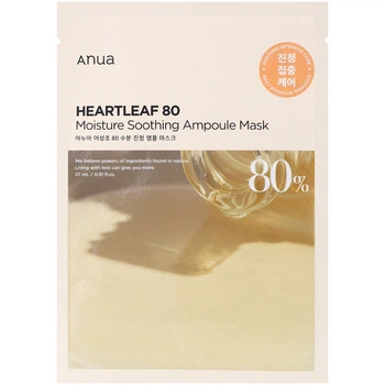 Успокаивающая тканевая маска с экстрактом хауттюнии Anua Heartleaf 80 Moisture Soothing Ampoule Mask, 1 шт * 27 мл