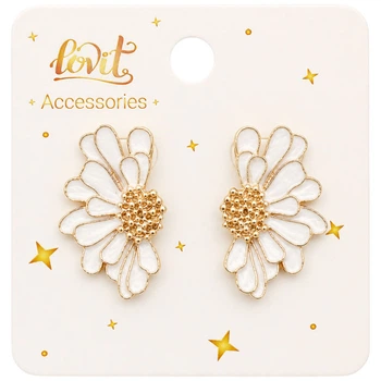 Серьги-гвоздочки женские металлические Lovit "Цветок" - 748729