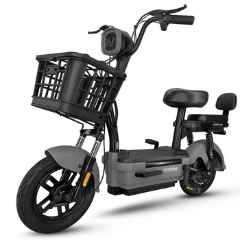 EVOBIKE Nova MINI 500W 48V 12Ah зручний електровелосипед з 2 сидіннями, корзиною, простий і надійний, для міста і села, сірого кольору