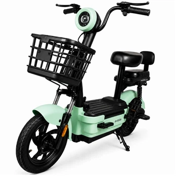 EVOBIKE Nova MINI 500W 48V 12Ah зручний електровелосипед з 2 сидіннями, корзиною, простий і надійний, для міста і села, бірюзового кольору