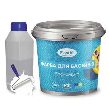 Краска для бассейна эпоксидная двухкомпонентная 1кг Plastall™ Белый plastall
