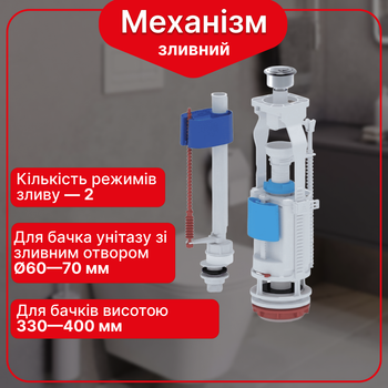 Сливной механизм бачка унитаза с двойным режимом слива