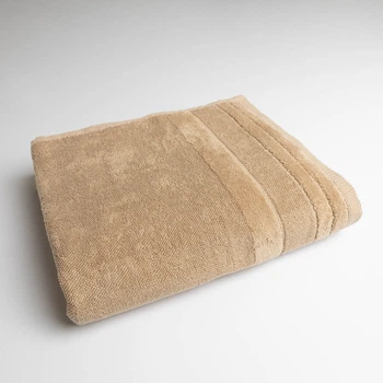 Полотенце банное махровое с велюровым бордюром GM Textile 70х140см 500г/м2 (Капучино)