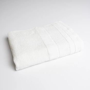 Полотенце банное махровое с велюровым бордюром GM Textile 70х140см 500г/м2 (Белый)