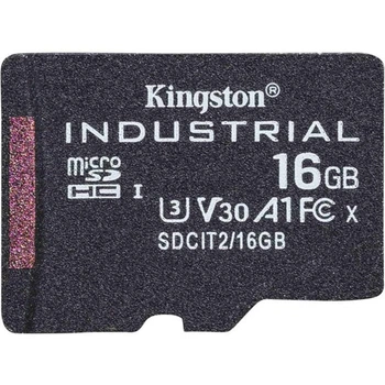 Карта пам'яті microSDHC (UHS-1 U3) Kingston Industrial 16Gb class 10 V30 А1 (adapter SD)