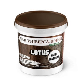 Лак Универсальный Акриловый LOTUS Прозрачный Полуматовый 0.5 л