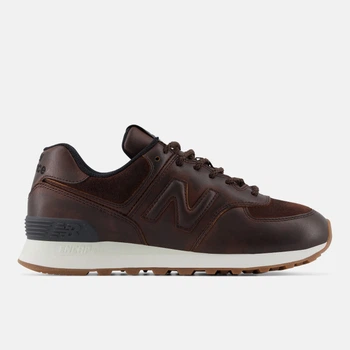 Женские коричневые кожаные кроссовки New Balance 574 37 (6,5) 23,5 см (W574HM)