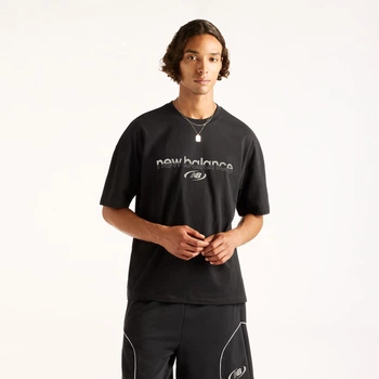Чоловіча чорна футболка New Balance Trackside 54 (XXL) (MT6279IZBK)