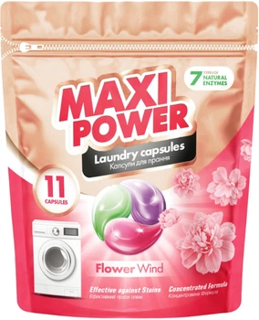 Капсули для прання Maxi Power Flower Wind 11 шт (4823098414988)