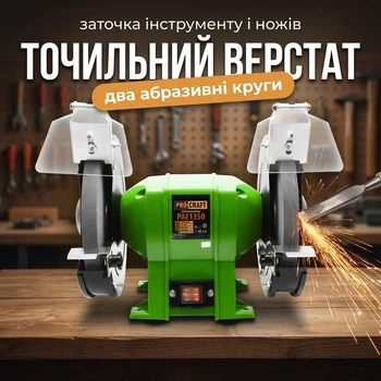 Верстат точильний електроточило заточне точило 1250Вт диск 200мм 230В настільне для заточки ножів свердл різців у майстерню